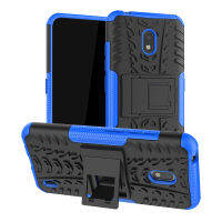 เคส Nokia 2.2 กรณีนาฬิกาพีซีสุดหรู + TPU Stand Armor กรณีกันกระแทก