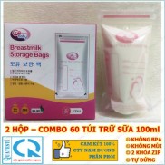 Rẻ Vô Địch Combo 2 Hôp - 60 túi trữ sữa mẹ 100ml GB BABY G30 Công nghệ Hàn
