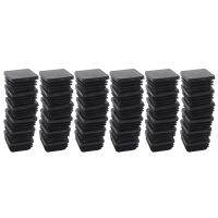 120 Pcs Plastic Square Blanking End Caps Tube Inserts 25mm x 25mm