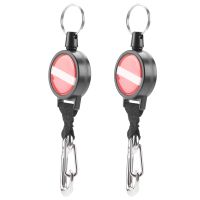 2 Pcs Scuba Diving Lanyard Stainless Steel Retractor Cameras Dive Lights Holder Accessories