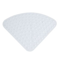 54x54 Cm Shower Mat Cushion Corner Bathroom Easy Clean Home Hos Anti-slip Suction Cup Pebbles Surface PVC Toilet Sector Shape