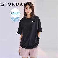 ➦Giordanoผู้หญิง Giordano เสื้อยืดคอกลมแขนสั้นเทคโนโลยีสีดำให้ความรู้สึกเย็นสบาย 05321394