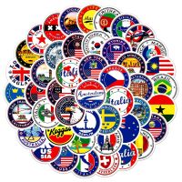 60Pcs National Flags Stickers Toys Sticker DIY Scrapbooking Suitcase Flag Logo Envelope Sealing Sticker Stickers Labels