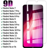 กระจกนิรภัยสำหรับคลุมทั้งหมด Xiaomi Redmi Note 10 11 9 8 Pro 9S 10S 9T ปกป้องหน้าจอ9A 9C ป้องกัน10A 10C