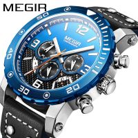 ⌚◐⊙ Megir megir watch mens multi-functional sports chronograph luminous waterproof quartz watch 2084