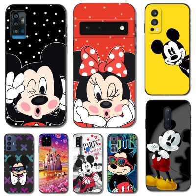 Case For Google Pixel 6A 7 7PRO Phone Back Cover Soft Silicon Black Tpu mickey minnie