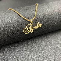 VishowCo Custom Name Necklace Stainless Steel Gold Box Chain Personlised Cursive Pendant Necklace For Women 2021Jewelry Gifts