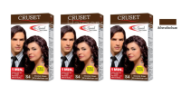 CRUSET Hi-Speed Hair Colour Chocolate Brown S4 110mlx 3 กล่อง ครีมย้อมผม ครูเซ็ท สีน้ำตาลช็อคโกแลต เอส4 ครีมปิดผมขาวใน 3 นาที