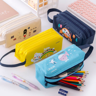 Creative Large Capacity Double Layer Pencil case Student Cartoon Cute Stationery Bag Pen Bag Personality