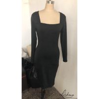 ✦LD-Womens Long Sleeve Bodycon Dress Autumn Strapless Sheath Evening Party