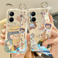 เคสโทรศัพท์สุดหรูซิลิโคนสำหรับ VIVO Y36 4G ปลอกอ่อน VIVOY36 2023ซิลิโคนแวว Rhinestone พร้อมสายรัดข้อมือเคสโทรศัพท์มือถือผู้หญิงกันแดด