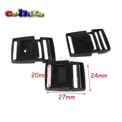 10pcs Side Release Center Buckles Black Plastic Backpack Strap Webbing Bag Sewing Accessories  3/4"(20mm) Cable Management