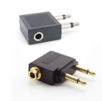 nickel gold plated 3.5mm Travel dual male Jack splitter Airline Airplane Earphone Headphone Headset Audio Connector Adapter C