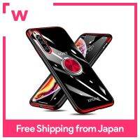 Xperia 1 II เคสแหวนใสโปร่งใสกันกระแทก SO-51A/SOG01บางพร้อมสายคล้องขาตั้งฟังก์ชันที่ยึดโทรศัพท์ในรถ TPU กันฝุ่นบางน้ำหนักเบารวมป้องกันการเสียรูปแบบเต็มพื้นผิวฝาครอบป้องกัน Experia 1 II ปกสีแดง W-...