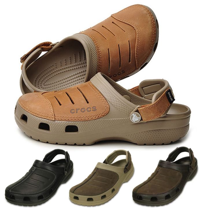 Crocs Leather Type On Top Fashionable Design For Men Lazada Ph