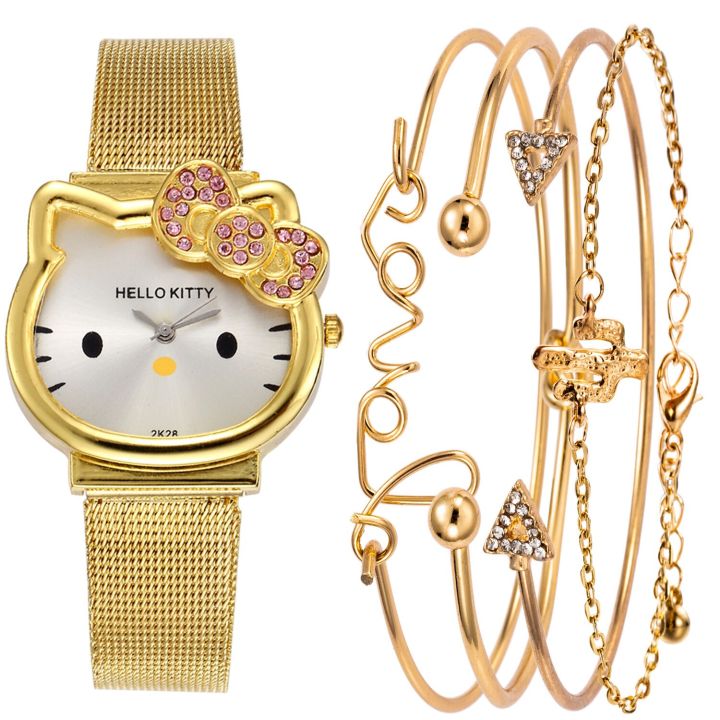 นาฬิกานาฬิกาผู้หญิงสแตนเลส-hodinky-นาฬิกาข้อมือควอตซ์นาฬิกาแฟชั่นหรูลายแมวน่ารักนาฬิกาข้อมือผู้หญิง-reloj-mujer