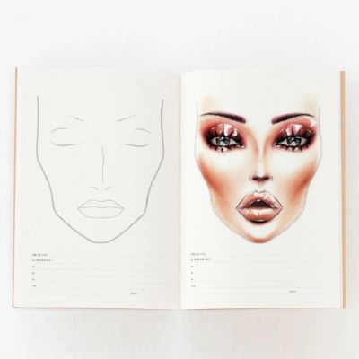 2022A4 Facechart กระดาษแต่งหน้าโน๊ตบุ๊คมืออาชีพแต่งหน้าศิลปินปฏิบัติแม่แบบแต่งหน้าวาดหนังสือผ้าเครื่องมือออกแบบ