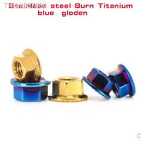 ❍㍿  1/2pcs Flange Nylon Lock Nut  M4 M5 M6 M8 M10 M12 Burn Titanium blue gloden stainless steel flange nut