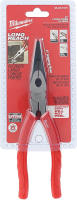 Milwaukee 48-22-6101 Long Nose Pliers with Reaming Head and Onboard Fish Tape Pulling, 8 Inches