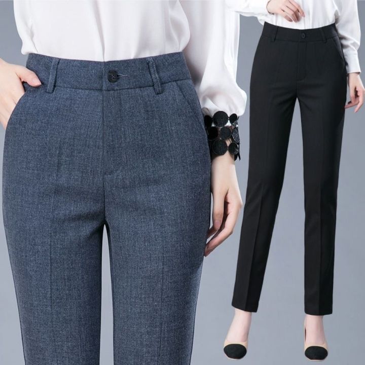 Straight cut slim fit work pants in grey, Women's Fashion, Bottoms, Other  Bottoms on Carousell