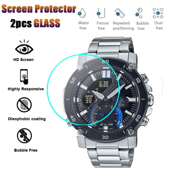 2pcs-watch-tempered-glass-for-casio-ecb-20-ecb-s100-ecb-10-ecb-900-ecb-800-efb-530-efr-552-ecb-500-screen-protector-movie-film-screen-protectors