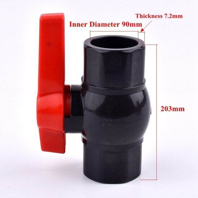 I.D 20110mm UPVC Pipe Ball Valves Aquarium Fish Tank Drainage
