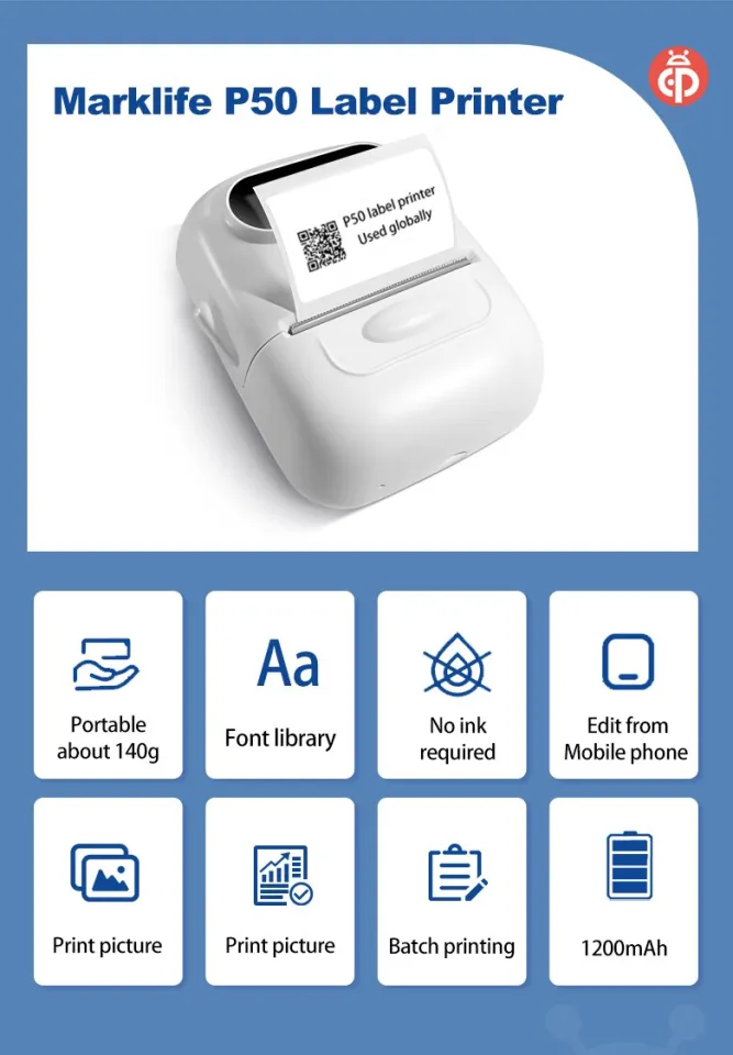MARKLIFE portable mini pocket thermal printer -P12 