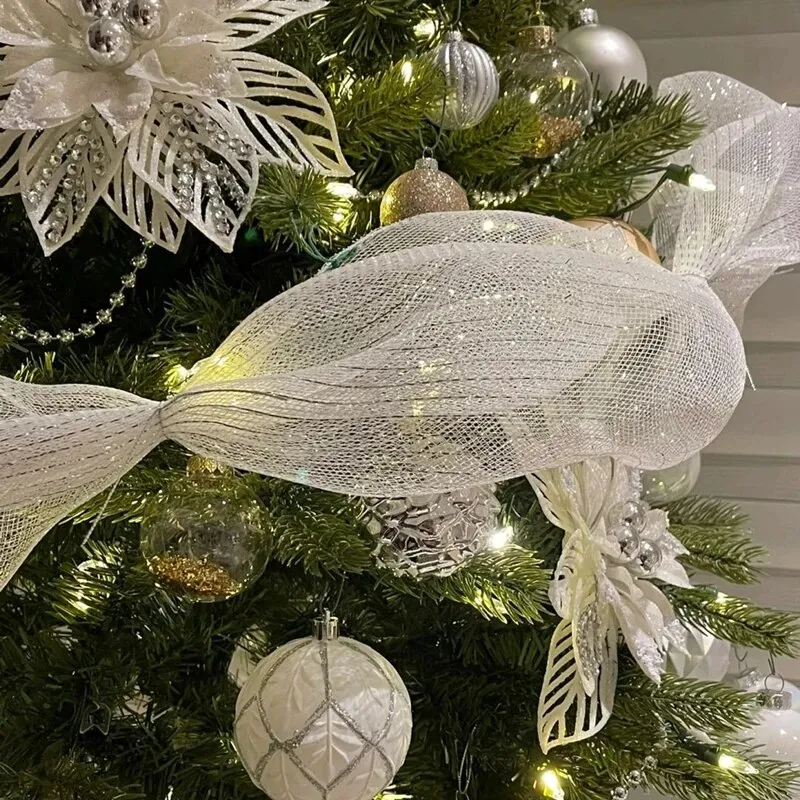 9M Christmas Decoration Ribbon Hanging Christmas Tree Pendent Ornaments for  Home Party Decor Navidad New Year 2023 Accessories