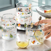 Original Printed Glass Heat-Resistant Glass Home Creative Glass Hot Sale Ins Style Cute Printed Juice Milk Cup