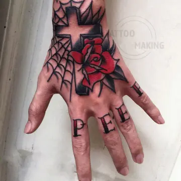 rose cross tattoo on calfTikTok Search