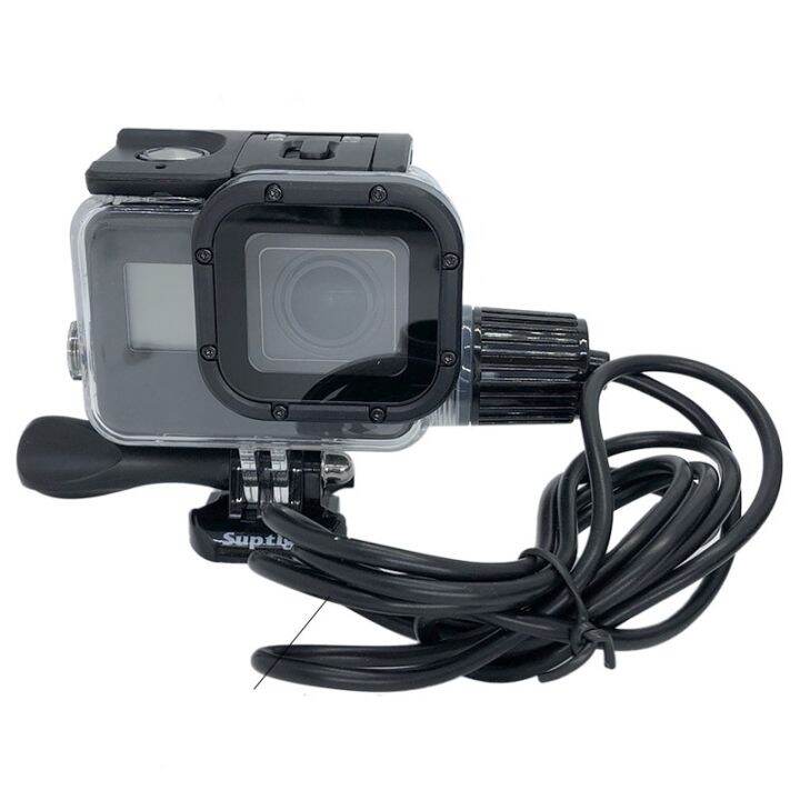 ตัวเรือนซองกันน้ำเคสห่อหุ้มสายชาร์จมอเตอร์ไซค์สำหรับ-gopro-hero-5-6-7-black-go-pro