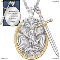 Cong708 จี้นักบุญอุปถัมภ์คาทอลิกไมเคิล St. MICHAEL The archel pendant สร้อยคอ