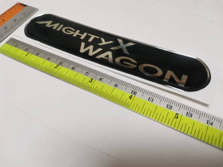 สติ๊กเกอร์เทเรซิ่นนูน-อย่างดี-คำว่า-mightyx-wagon-สำหรับรถ-toyota-mighty-x-wagon-sticker-ติดรถ-แต่งรถ-โตโยต้า