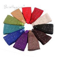 【cw】 BRISTLEGRASS Blend Rhinestone Crochet Knitting Knitted Headband with Headwrap Ear Warmer Turban Hair Band