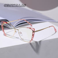 CRIXALIS Fashion Womens Glasses Computer UV400 Cat Eye Prescription Optical Reading Transparent Frame Female Grade Eyewear