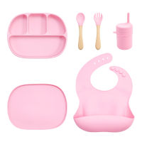 Folding Tableware For Babies With Suction Baby Dishes Set Solid Food Plates Lid Bottle Feeding Straw Cup Childrens Tableware