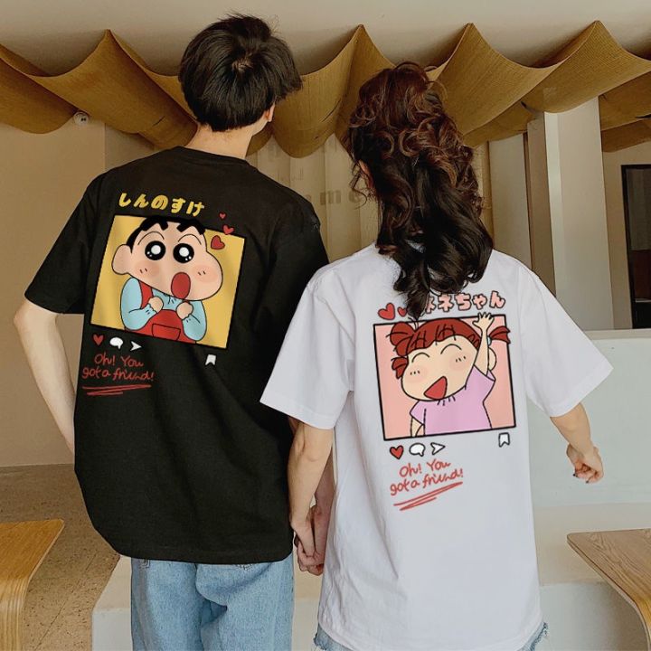 เสื้อยืดแขนสั้นคู่รัก-crayon-shinchan-เสื้อยืดแขนสั้น-cotton-เสื้อยืดลายการ์ตูน-น่ารัก-ใส่สบาย-s-5x