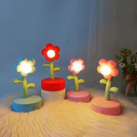 4Pcs Mini Flower LED Desk Lamps - Small Cute Flower Table Lamp for Kids Portable Desk Light for Home Office Bedroom Kawaii Photo