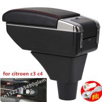 For Citroen C3 C4 armrest box universal car center console caja modification accessories double raised with USB Pipe Fittings Accessories