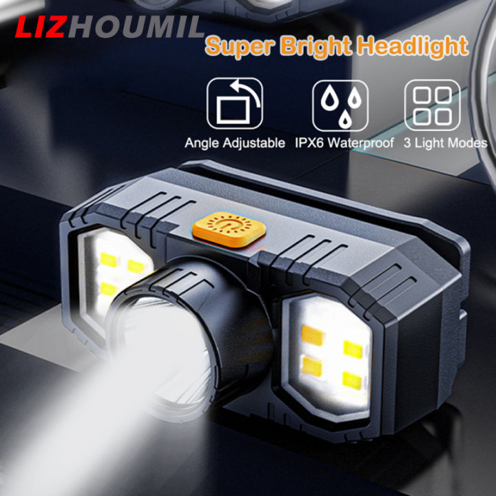 lizhoumil-ไฟฉายไฟฉายคาดศีรษะ-led-ตกปลา3หัวแบบชาร์จได้กลางแจ้งกันน้ำแบบพกพาตอนกลางคืน