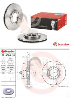 09 A304 10 จานเบรค ล้อ F (ยี่ห้อ BREMBO) รุ่น Std MITSUBISHI Strada 4x2 ปี1995