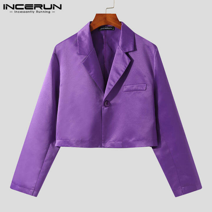 incerun-เสื้อเบลเซอร์แขนยาวสำหรับผู้ชาย-เสื้อแจ็กเก็ตเสื้อตัวสั้นเสื้อคลุมพาร์กาเสื้อโค้ทเสื้อเบลเซอร์สำหรับใส่ไปงานปาร์ตี้ทางการสไตล์เกาหลี