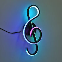 Modern RGB LED Wall Lamp Musical Note Shaped Wall Light Bedroom Colorful Restaurant Living Room Indoor Lighting Fixtures