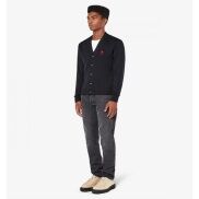 Rei kawakubo thương hiệu CDG dòng Play Ami áo len áo Cardigan thêu cổ điển