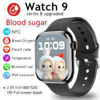 GPS Watch 9 Smart Watch ผู้หญิงระดับน้ำตาลในเลือดอุณหภูมิร่างกาย BT NFC AOD ออกกำลังกายผู้ชายชุด8 S Mart W Atch สำหรับ Apple Android