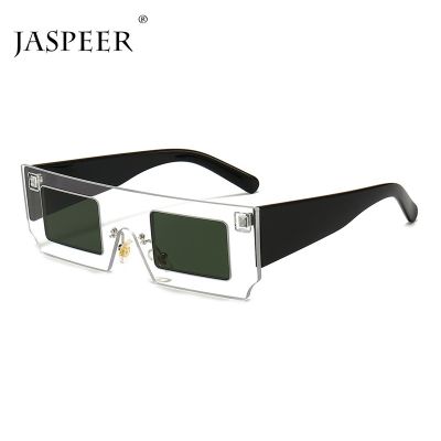 JASPEER Punk Square Sunglasses Men Steampunk Sun Glasses for Women Goggle Shades UV400 Driving Retro Eyewear Black Brown