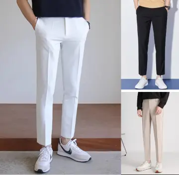 Shop White Slim Fit Korean Pants For Men with great discounts and
