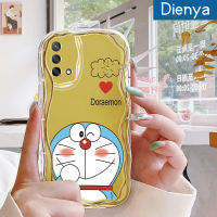 เคส Dienya สำหรับ OPPO A74 4G A95 4G F19S F19 Reno 6 Lite เคสการ์ตูนโดราเอมอนน่ารักขอบเนื้อครีมนิ่มเคสมือถือกันกระแทกแบบใสสร้างสรรค์เคสโปร่งใสลายกล้องถ่ายรูปฝาครอบป้องกันเรียบง่ายอ่อนโยน