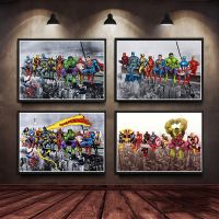 Super Hero Poster - Spiderman, Hulk, Iron Man - HD ภาพวาดผ้าใบ Wall Art - Avengers Picture Room Decor-ของขวัญเด็ก