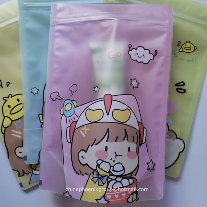 4-designs-mixed-cute-cartoon-ziplock-bag-mask-storage-bag-plastic-packaging-bag-snack-bag-self-sealing-storage-cookies-gift-bags-food-storage-dispense